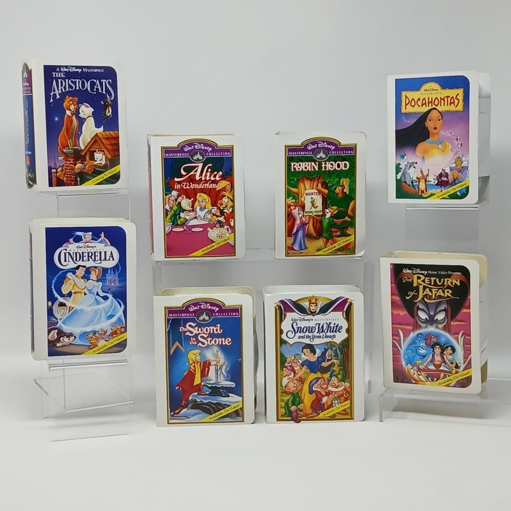 McDonalds 1995 Walt Disney Masterpiece Happy Meal VHS Toys Complete Lot Of 8